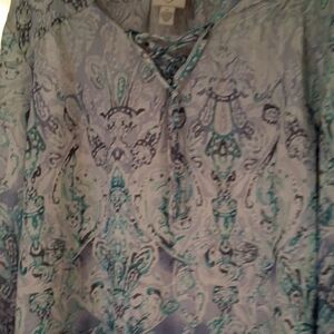 St. John's Bay Blue and Green Paisley Blouse